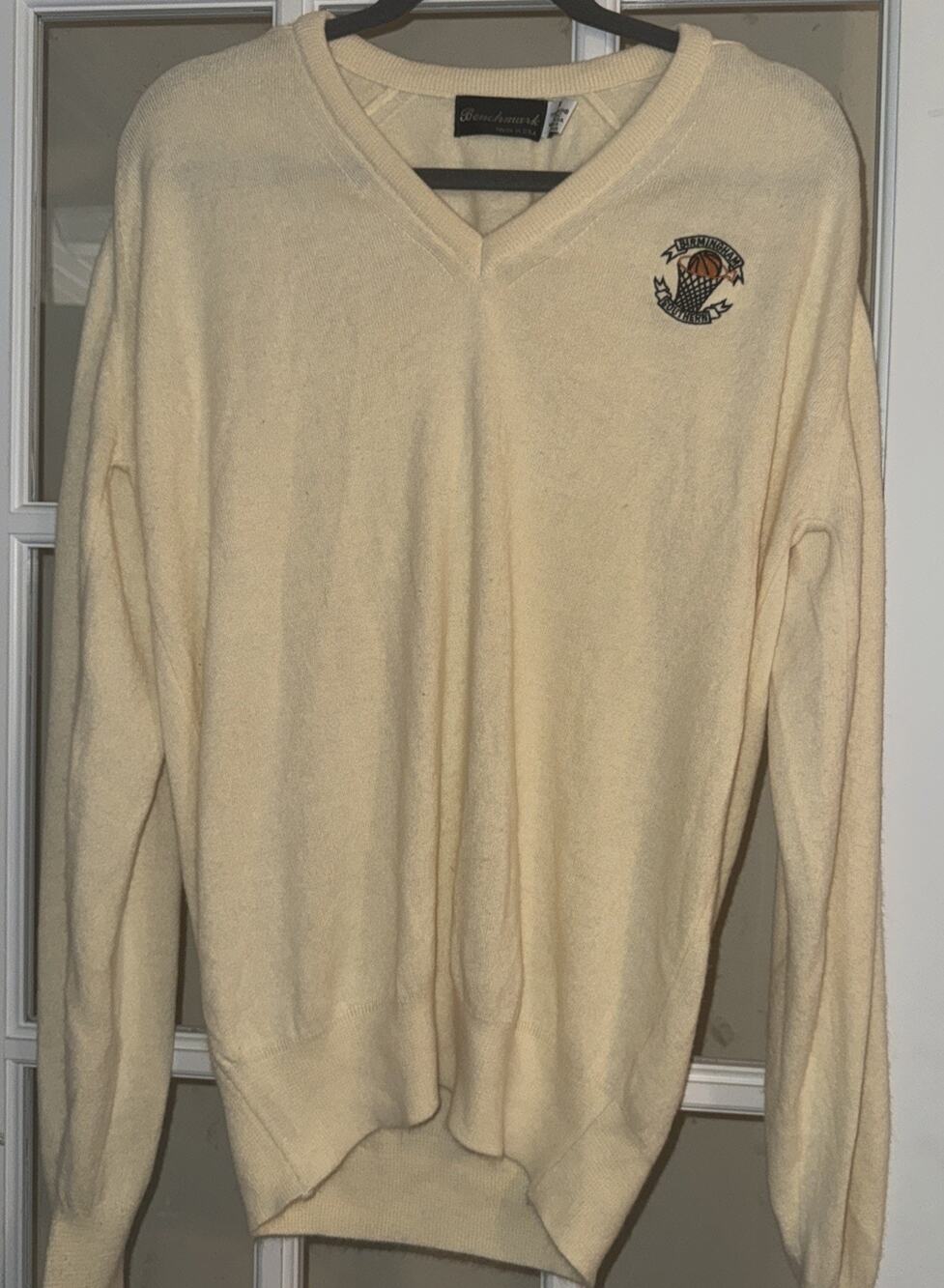 Vintage Birmingham Southern College V Neck Collegiate Sweater Basketball